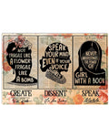 Frida Kahlo, Ruth Bader Ginsburg, Malala Poster, Not Fragile Like A Flower Fragile Like A Bomb Poster and Canvas