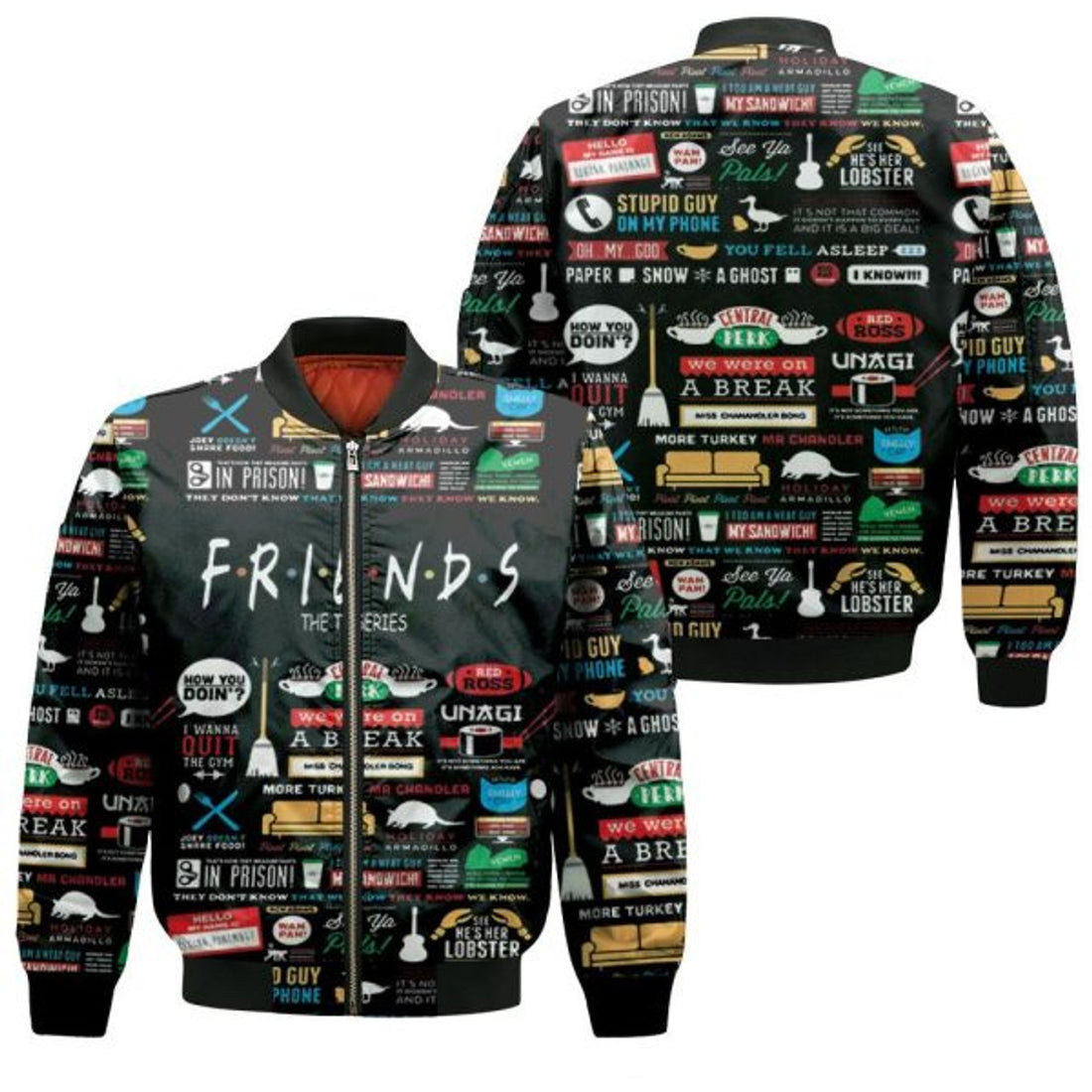 FUNSTUFFPRINT Friends Tv Show For Fan 3D Jersey Bomber Jacket