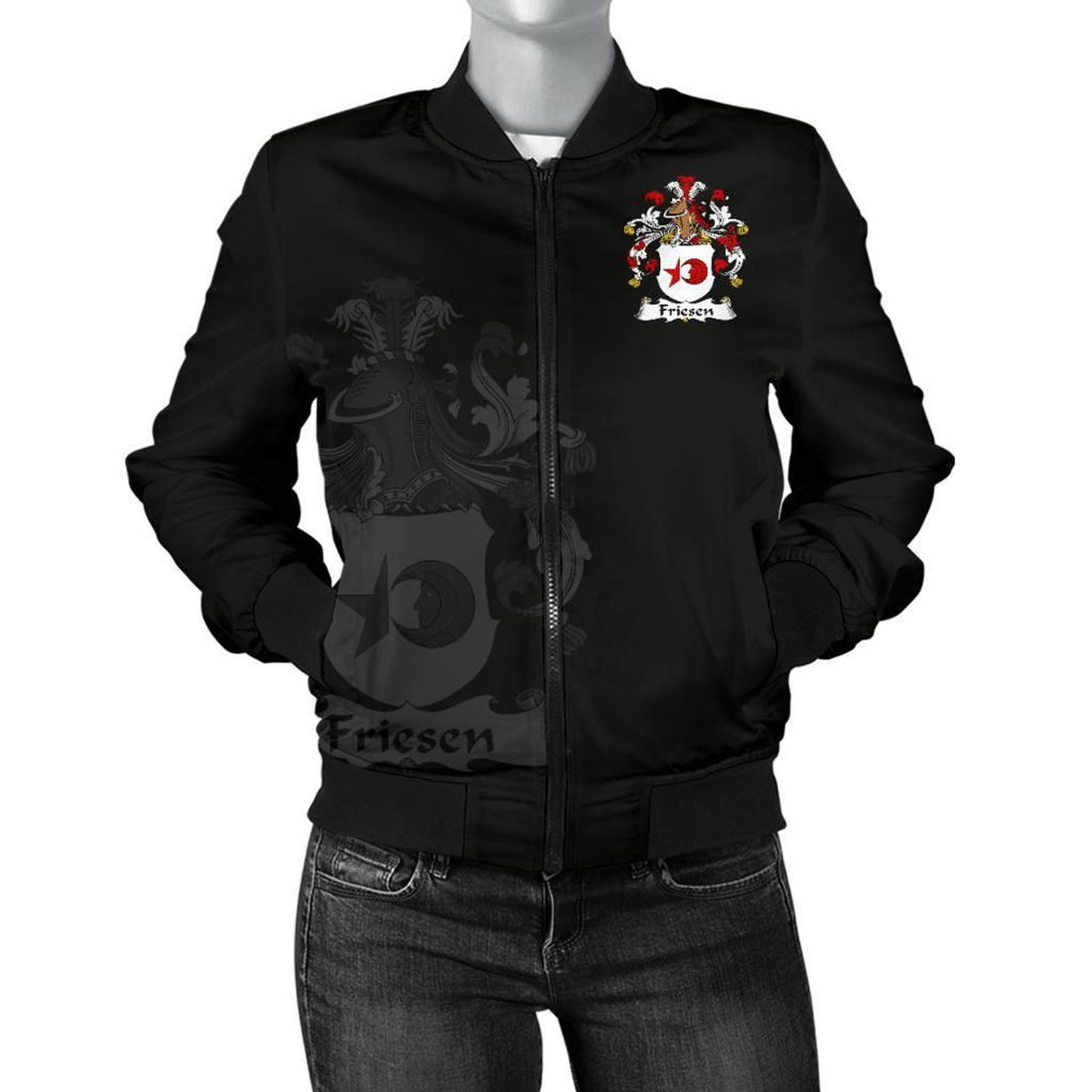 FUNSTUFFPRINT Friesen Germany Men's Bomber Jacket - German Family Crest 3D Bomber Jacket