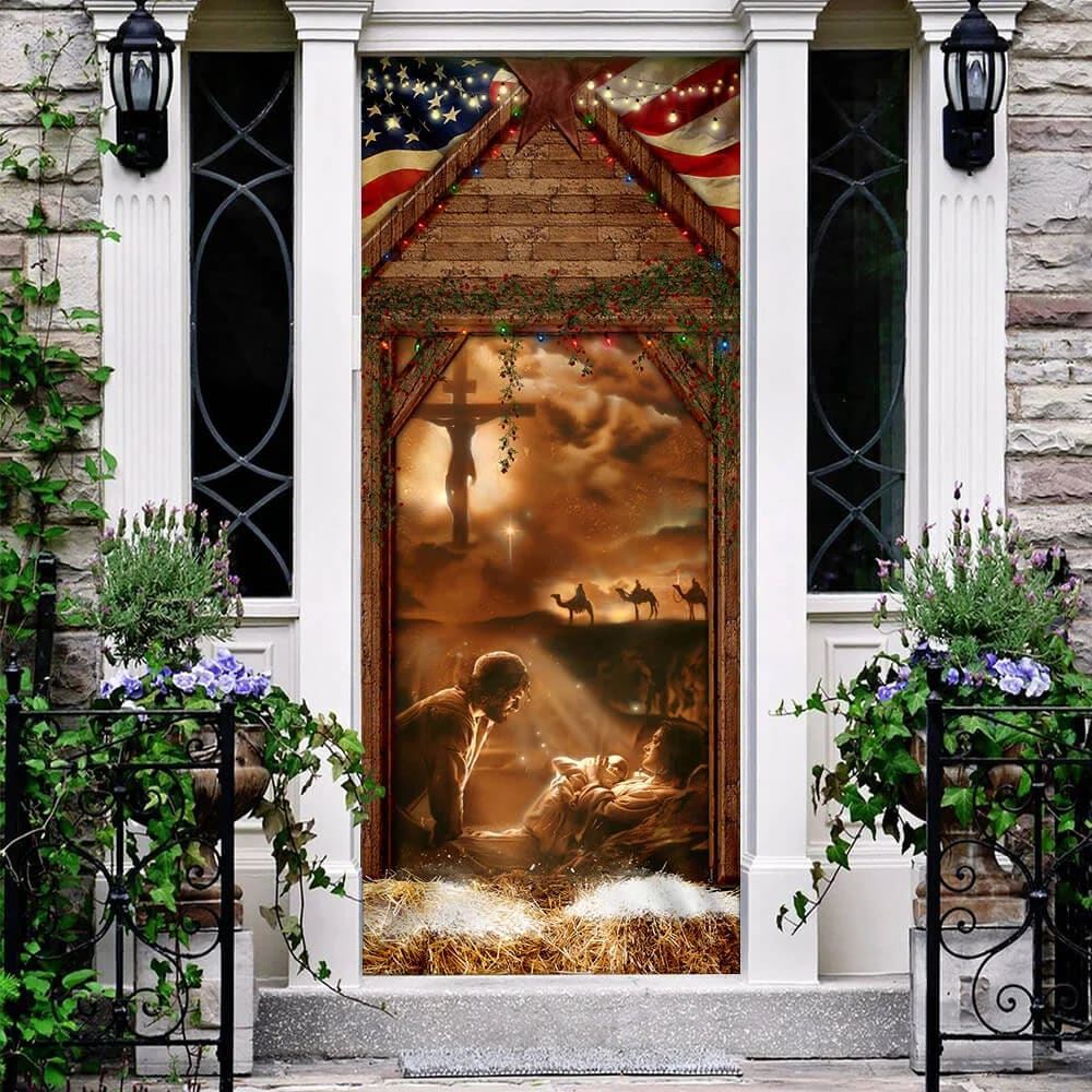 From The Manger To The Cross Door Cover, Christian Door Decor, Door Christian Church, Christian Door Plaques