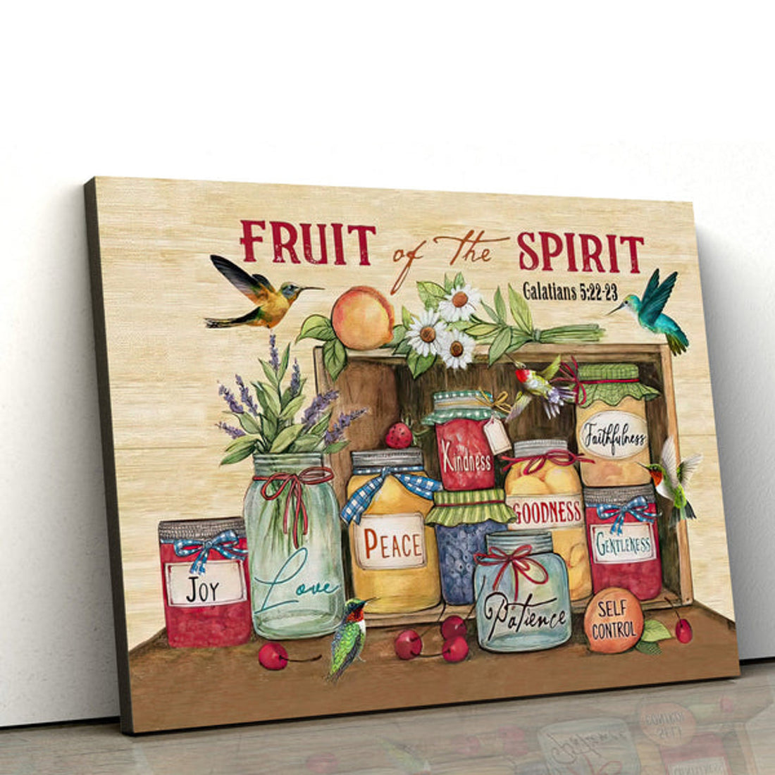 Fruit Of The Spirit Wall Art - Galatians 5 22-23 Hanging Canvas