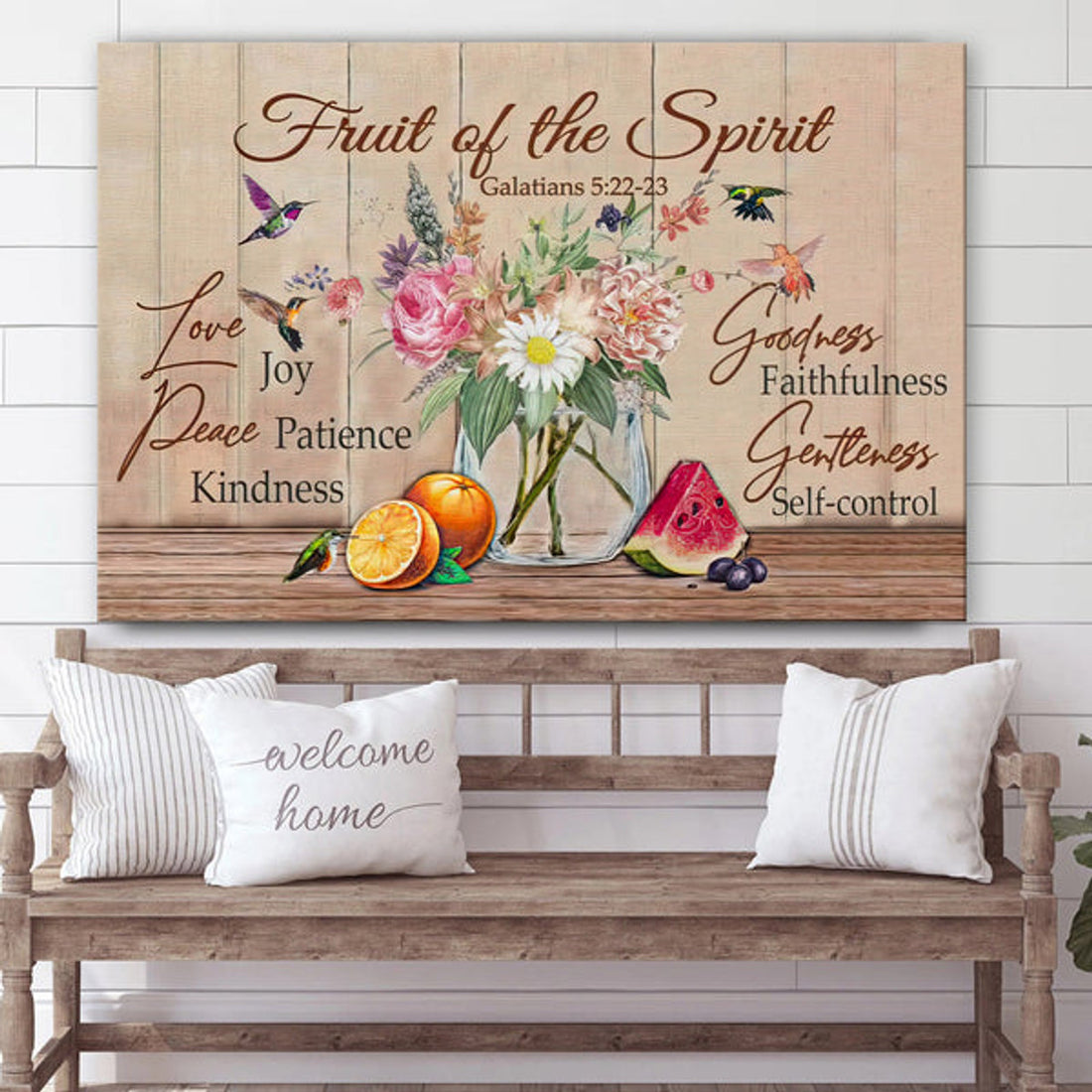 Fruit Of The Spirit Wall Decoratoc - Galatians 5 22-23 Art On Canvas