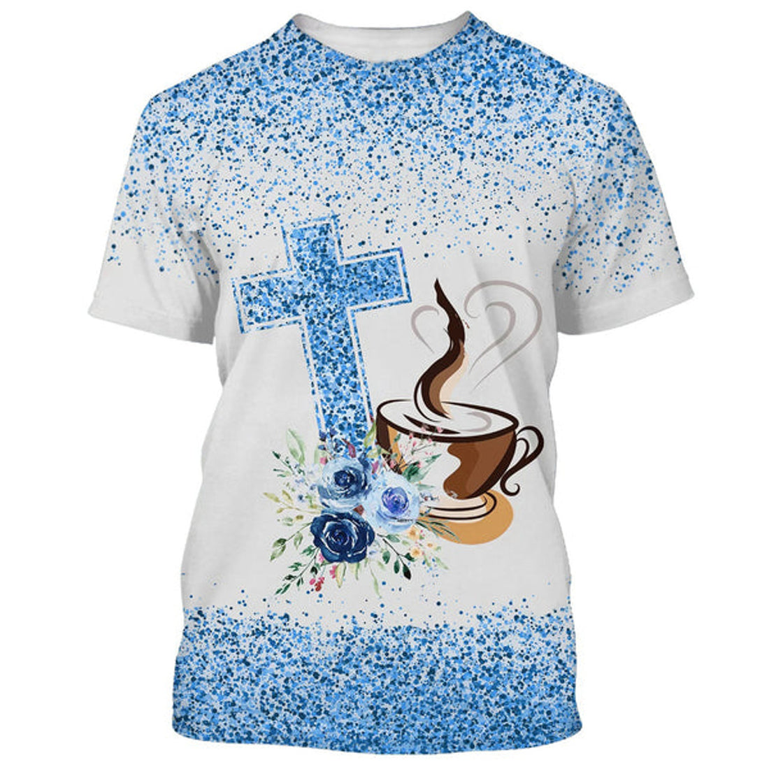 FUNSTUFFPRINT Fueled By Jesus And Coffee 3D All Over Printed Shirt for Men and Women 3D T-shirt