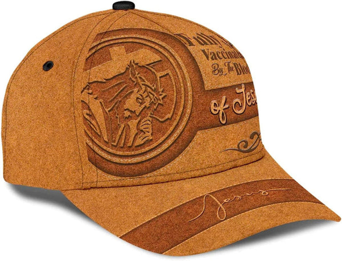 FUNSTUFFPRINT Fully Vaccinated By The Blood Of Jesus Christian God Lord Baseball Cap - Christian Hats for Men and Women