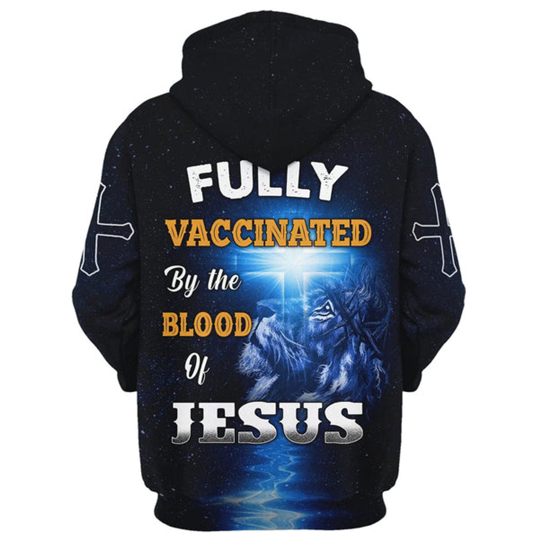 FUNSTUFFPRINT 3D Fully Vaccinated By The Blood Of Jesus Hoodie - Men & Women Christian 3D Hoodie and Zip Hoodie