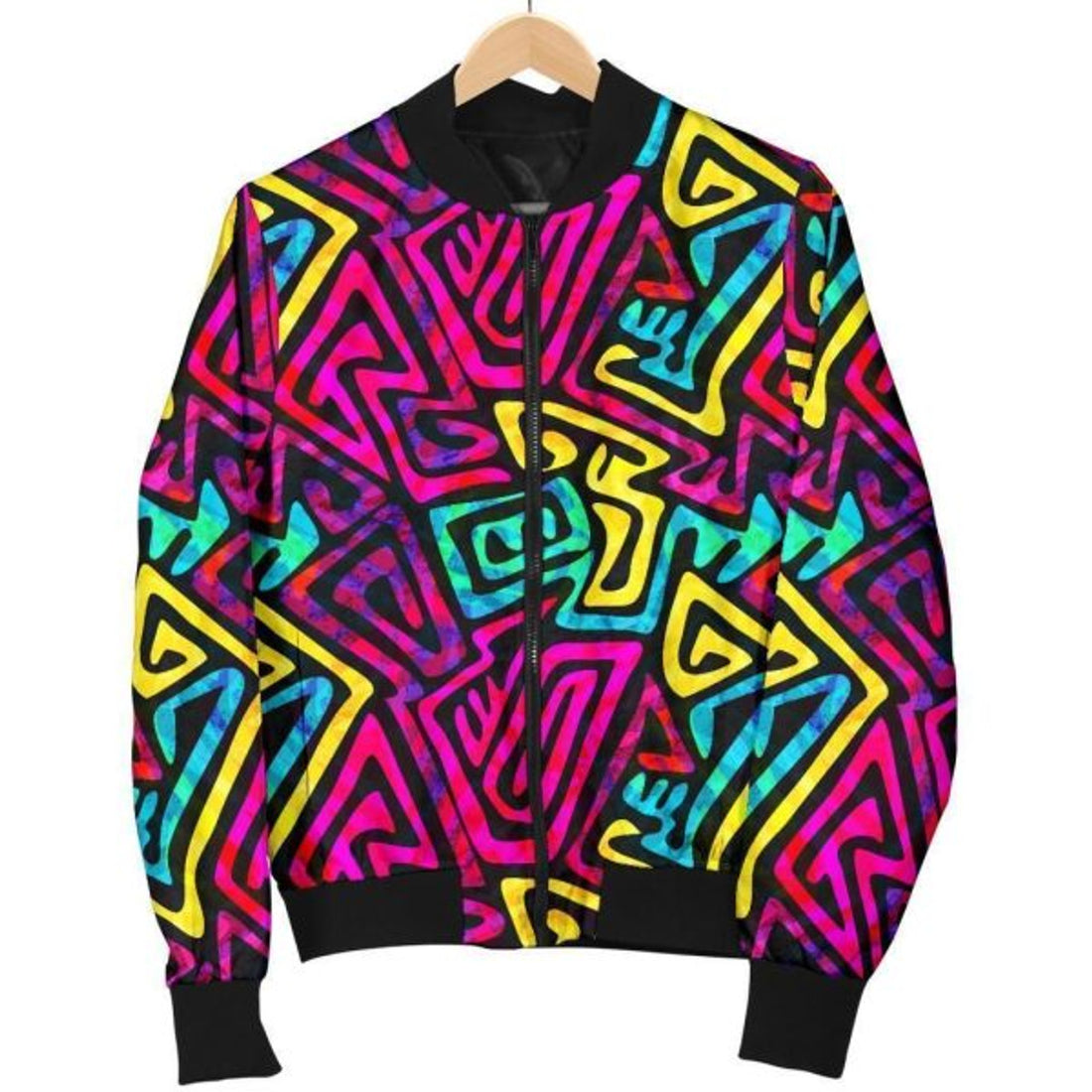 FUNSTUFFPRINT Funky Pattern Print Women Casual Bomber Jacket