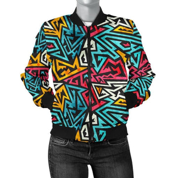 FUNSTUFFPRINT Funky Print Pattern Women Casual 3D Bomber Jacket