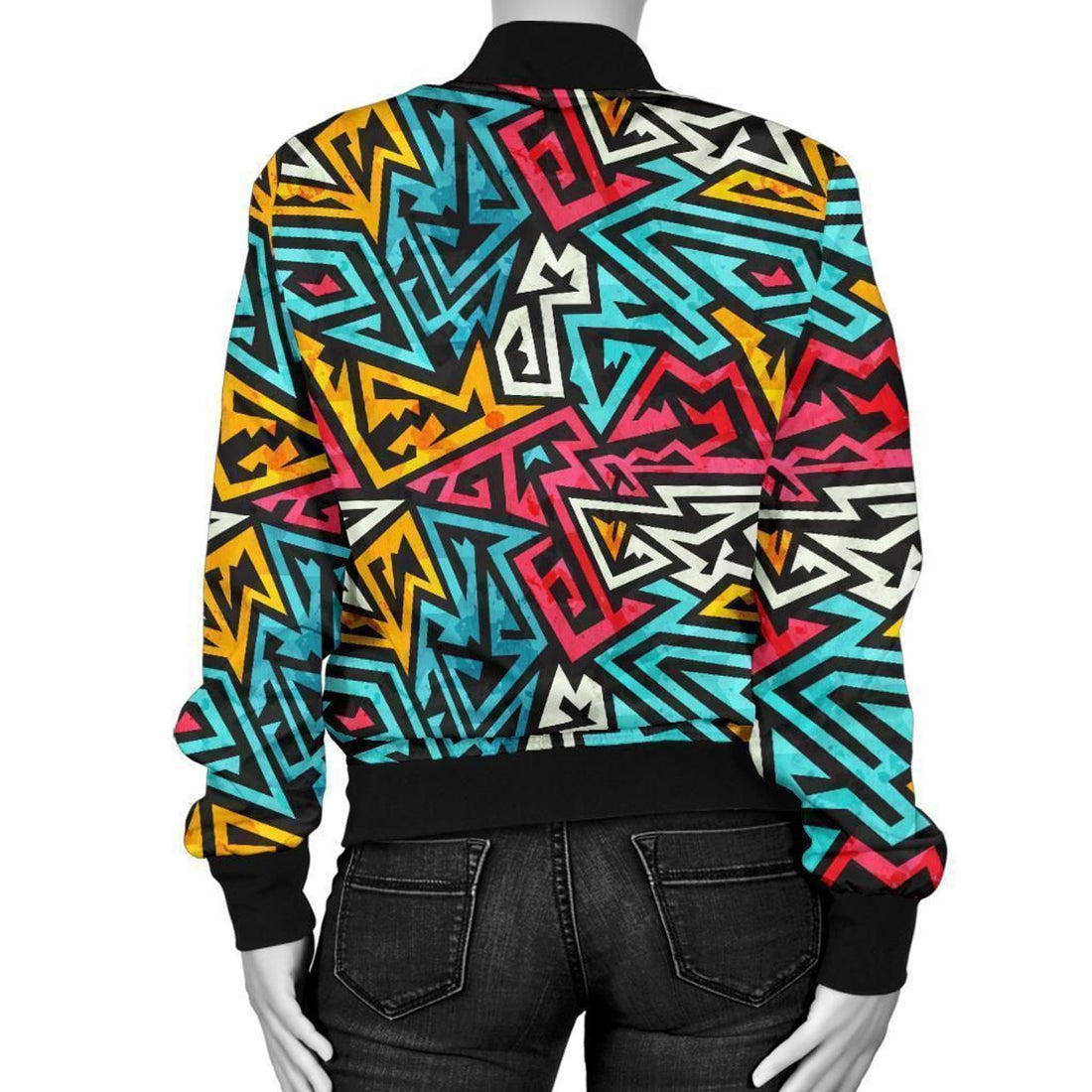FUNSTUFFPRINT Funky Print Pattern Women Casual 3D Bomber Jacket