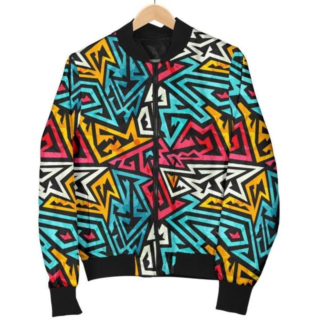 FUNSTUFFPRINT Funky Print Pattern Women Casual Bomber Jacket