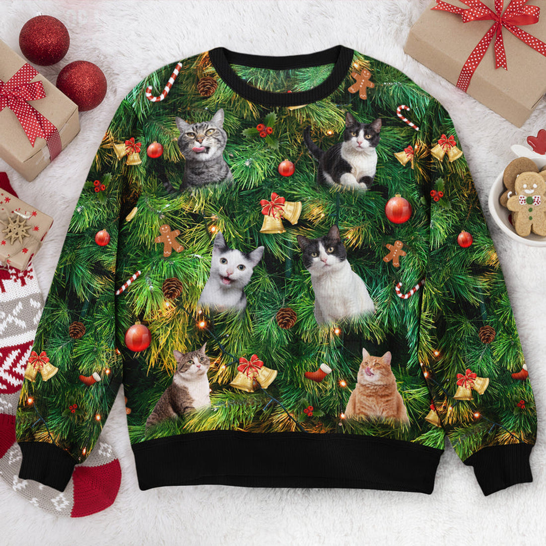FUNSTUFFPRINT Funny Custom Faces Ugly Sweater