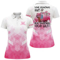 Custom Funny Womens Golf Polo Shirt Custom Name Some Grandmas Knit Real Grandmas Play Golf - Pink, Perfect Gift For Women