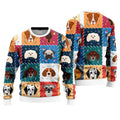 FUNSTUFFPRINT Funny Cartoon Dog Face Christmas Ugly Christmas Sweater For Men And Women, Gift For Christmas, Best Winter Christmas Outfit Ugly  Sweater