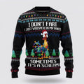 FUNSTUFFPRINT Funny Chicken I Don't Fart Itâ€˜s Scream Ugly Christmas Sweater, Farm Sweater, Christmas Gift, Best Winter Outfit Christmas Ugly Sweater