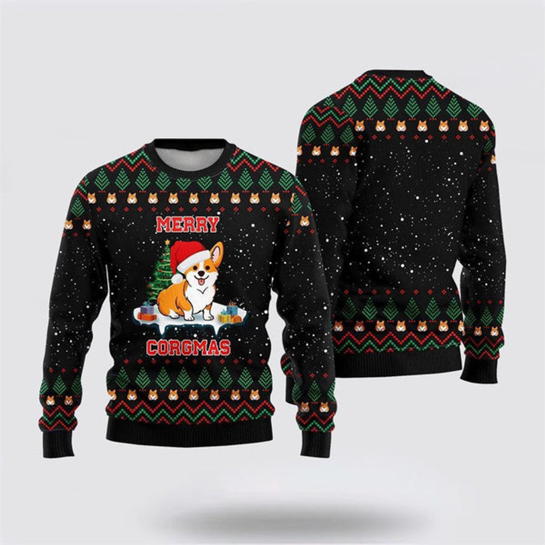 FUNSTUFFPRINT Funny Corgi Dog Merry Corgmas Ugly Christmas Sweater For Men And Women, Gift For Christmas, Best Winter Christmas Outfit Ugly  Sweater