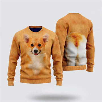 FUNSTUFFPRINT Funny Corgi Ugly Christmas Sweater For Men And Women, Gift For Christmas, Best Winter Christmas Outfit Ugly Sweater