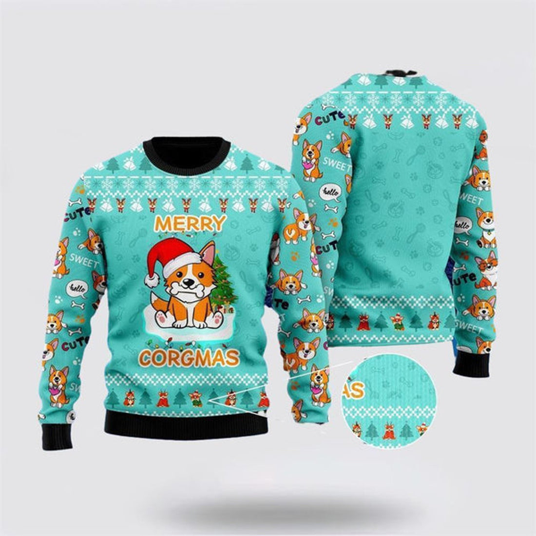 FUNSTUFFPRINT Funny Dog Merry Corgmas Christmas Ugly Christmas Sweater For Men And Women, Gift For Christmas, Best Winter Christmas Outfit Ugly Sweater