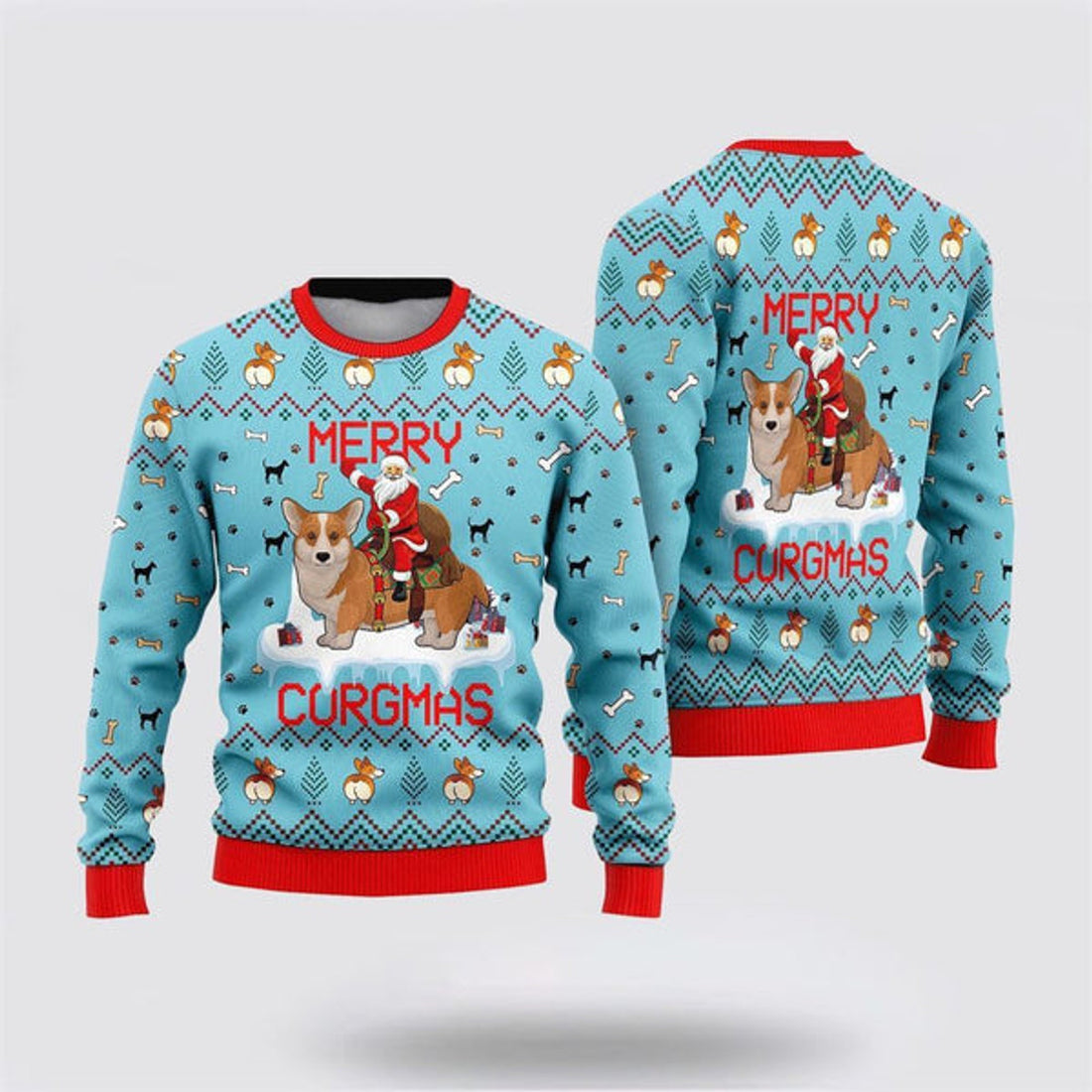 FUNSTUFFPRINT Funny Dog Merry Corgmas Ugly Christmas Sweater For Men And Women, Gift For Christmas, Best Winter Christmas Outfit Ugly Sweater