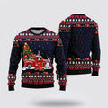 FUNSTUFFPRINT Funny Dogs With Red Truck Christmas Holiday Ugly Christmas Sweater For Men And Women, Gift For Christmas, Best Winter Christmas Outfit Ugly Sweater