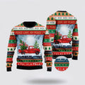 FUNSTUFFPRINT Funny Flamingo With Red Truck Christmas Holiday Ugly Christmas Sweater – Christmas Gifts For Frends Ugly  Sweater