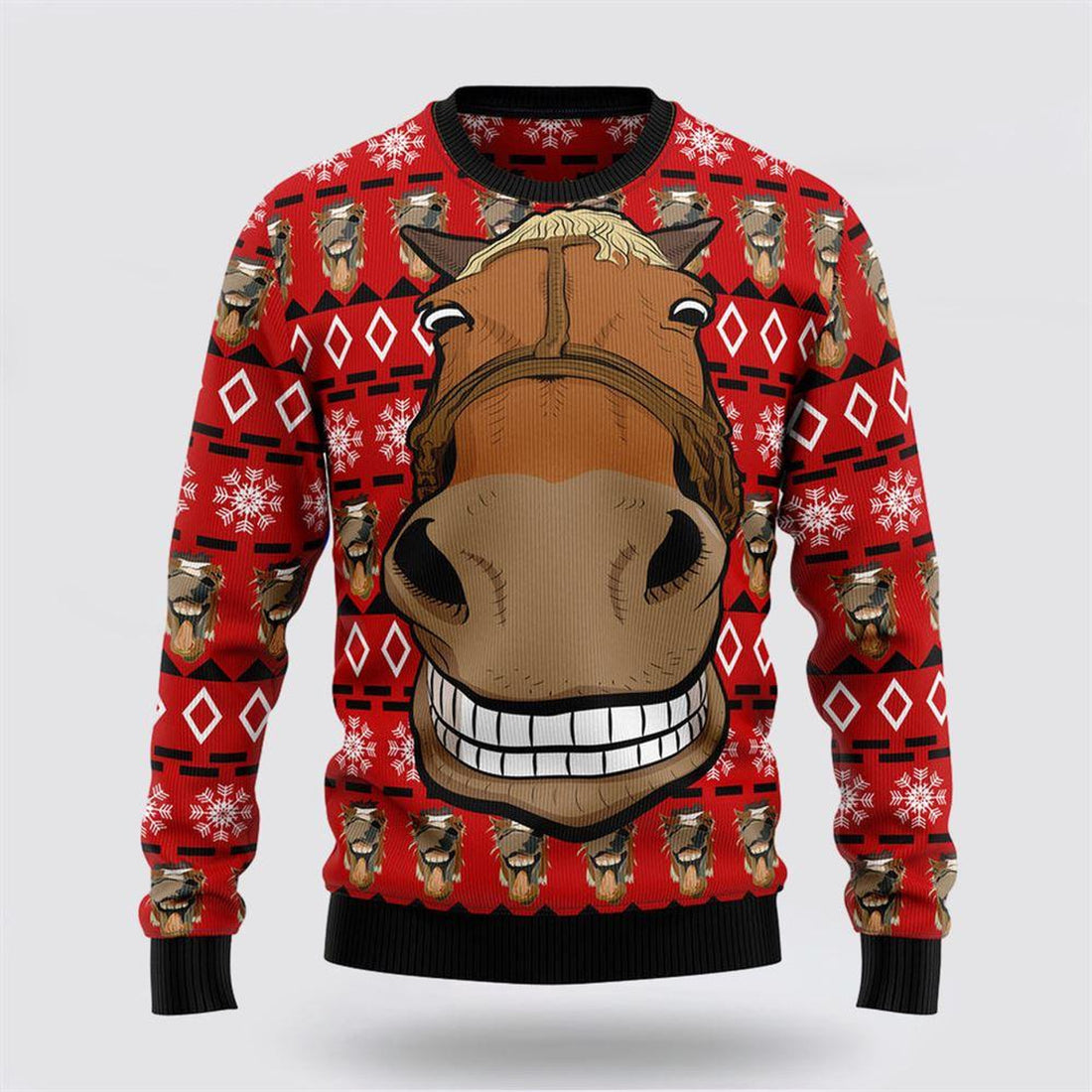FUNSTUFFPRINT Funny Horse Christmas Ugly Christmas Sweater – Sweater Gifts For Pet Lover Ugly  Sweater