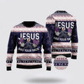 FUNSTUFFPRINT Funny Jesus Has Your Back Jiu Jitsu Ugly Christmas Sweater For Men & Women – Gifts For People Who Love Jesus Ugly  Sweater