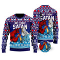 FUNSTUFFPRINT Funny Jesus Not Today Satan Ugly Christmas Sweater For Men & Women - Jesus Christ Sweater - Christian Shirts Gifts Idea Ugly  Sweater