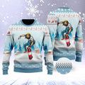FUNSTUFFPRINT Funny Jesus Skateboarding Christmas Ugly Christmas Sweater For Men & Women Adult - Christian Shirts Gifts Idea Ugly  Sweater