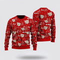 FUNSTUFFPRINT Funny Tabby Cat Pattern Ugly Christmas Sweater For Men And Women, Best Gift For Christmas, Christmas Fashion Winter  Ugly  Sweater