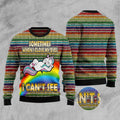 FUNSTUFFPRINT Funny Unicorn Sometimes When I Close My Eyes Ugly Christmas Sweater, Christmas Sweater, Ugly Sweater, Funny Xmas Sweaters Ugly Sweater