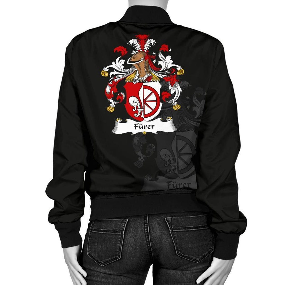 FUNSTUFFPRINT Furer Germany Men's Bomber Jacket - German Family Crest 3D Bomber Jacket