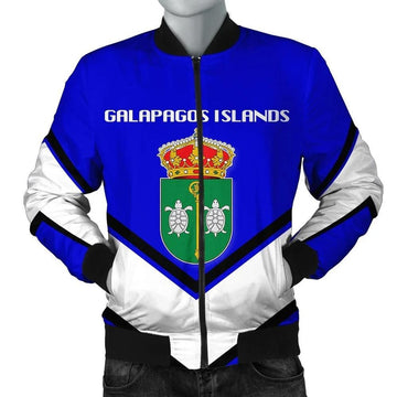 FUNSTUFFPRINT Galapagos Islands Coat Of Arms Men Bomber Jacket Lucian Style 3D Bomber Jacket
