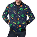 FUNSTUFFPRINT Galaxy Comet Alien Ufo Pattern Print Mens 3D Bomber Jacket