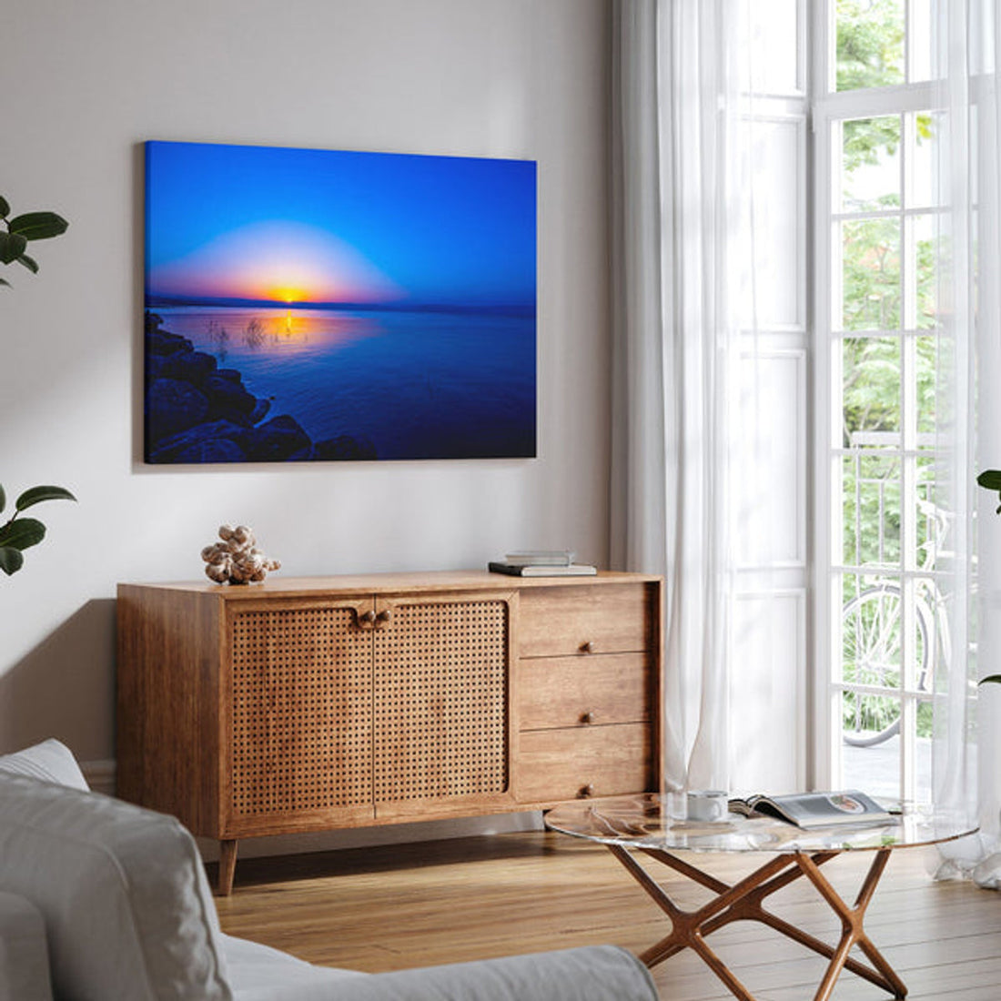 Galilee Dawn Morning Breaks On The Sea Of Galilee Canvas Wall Art - Large Wrapped Canvas Art