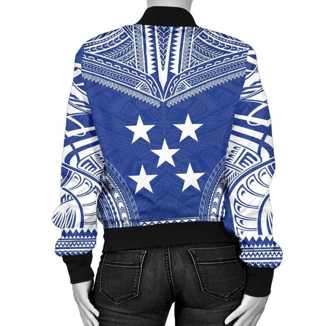 FUNSTUFFPRINT Gambier Islands Flag Polynesian Chief Women'S 3D Bomber Jacket