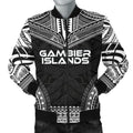 FUNSTUFFPRINT Gambier Islands Polynesian Chief Men's Bomber Jacket - Black Version - Bomber Jacket