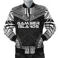 FUNSTUFFPRINT Gambier Islands Polynesian Chief Men's Bomber Jacket - Black Version 3D Bomber Jacket