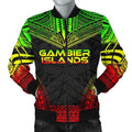 FUNSTUFFPRINT Gambier Islands Polynesian Chief Men's Bomber Jacket - Reggae Version - Bomber Jacket