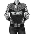 FUNSTUFFPRINT Gambier Islands Polynesian Chief Women'S Bomber Jacket - Black Version 3D Bomber Jacket