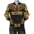 FUNSTUFFPRINT Gambier Islands Polynesian Chief Women'S Bomber Jacket - Gold Version 3D Bomber Jacket