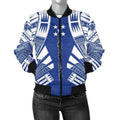 FUNSTUFFPRINT Gambier Islands Women Bomber Jacket - Polynesian Tattoo Flag - 10 Bomber Jacket