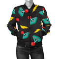 FUNSTUFFPRINT Gaming Joystick Pattern Print Women Casual 3D Bomber Jacket