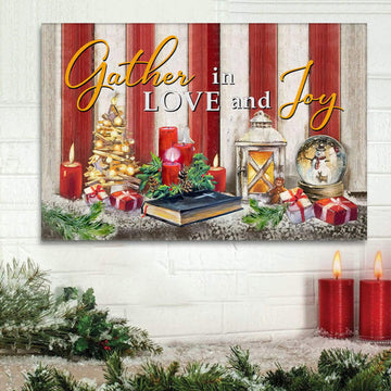Gather In Love And Joy Christmas Christian Wall Art Canvas Decorations - Religious Posters