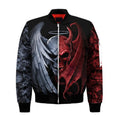 FUNSTUFFPRINT Gentle And Evil Skull Bomber Jacket For Men And Women Bomber Jacket