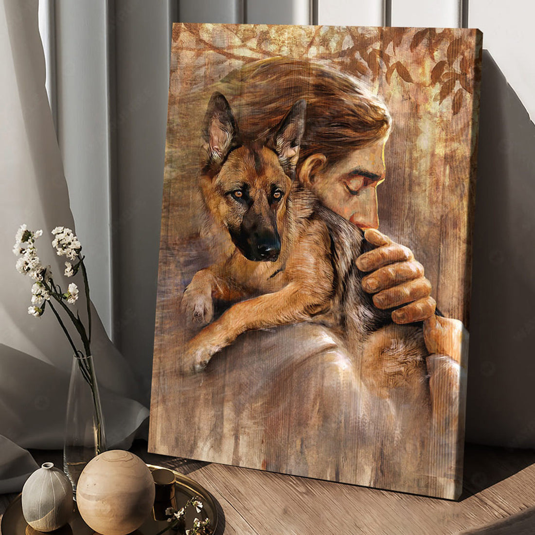 German Shepherd, Dog And God, Dog Lover, Poster Decoe, Believe In Jesus Poster and Canvas