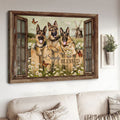 German Shepherd, Dog Lover, Butterfly Flower, Simply Blessed, Window Decor Poster and Canvas
