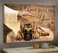 German Shepherd Jesus Hand God Gave Me You Canvas Wall Art - Jesus Canvas Pictures - Christian Wall Posters