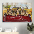 German Shepherd Sunflower Field Hummingbird Red Truck Gift For German Shepherd Lover Today I Choose Joy Canvas Wall Art - Christian Wall Decor
