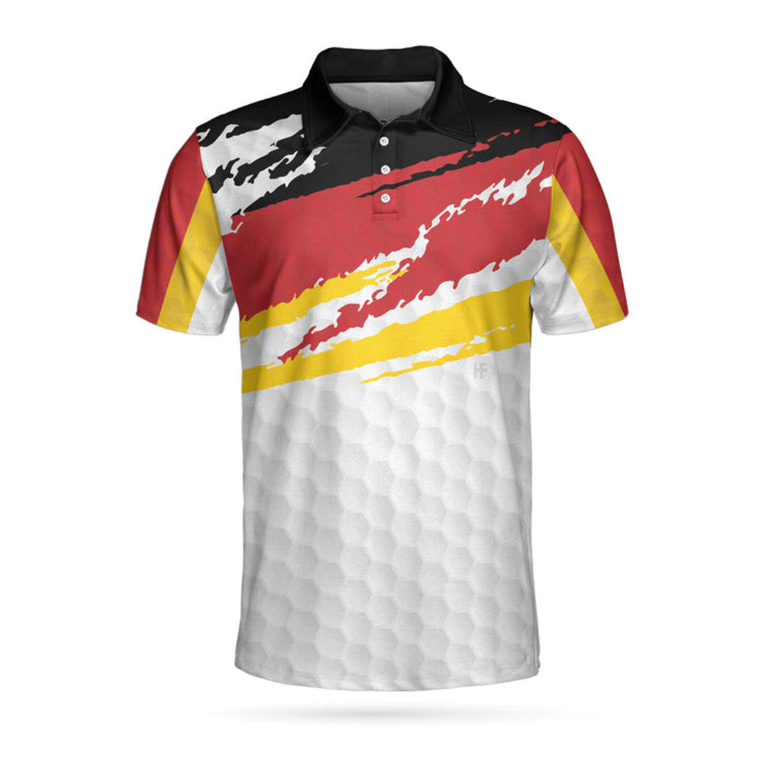 German Flag Short Sleeve Golf Polo Shirt, Black Wet Paint Golfing Polo Shirt, Best Golf Shirt For Men