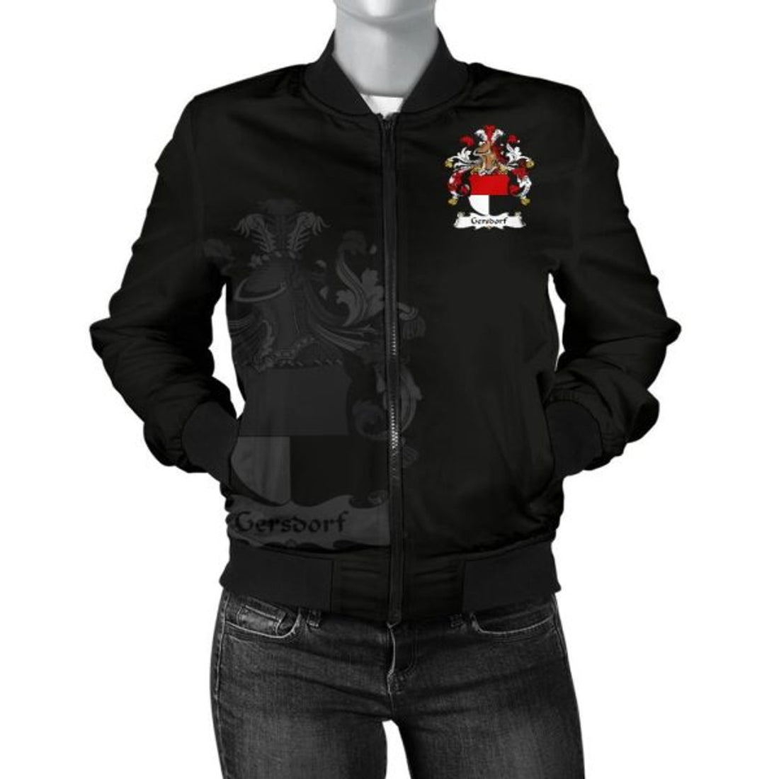 FUNSTUFFPRINT Gersdorf Germany Men's Bomber Jacket - German Family Crest Bomber Jacket