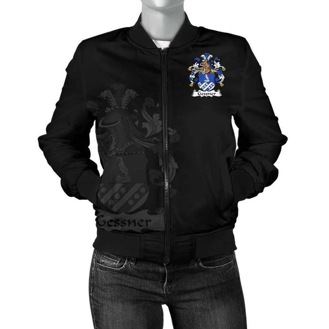 FUNSTUFFPRINT Gessner Germany Men's Bomber Jacket - German Family Crest 3D Bomber Jacket